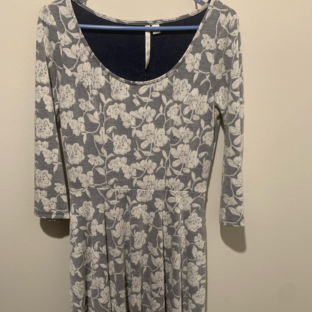 Vintage-style blue printed Lauren Conrad dress